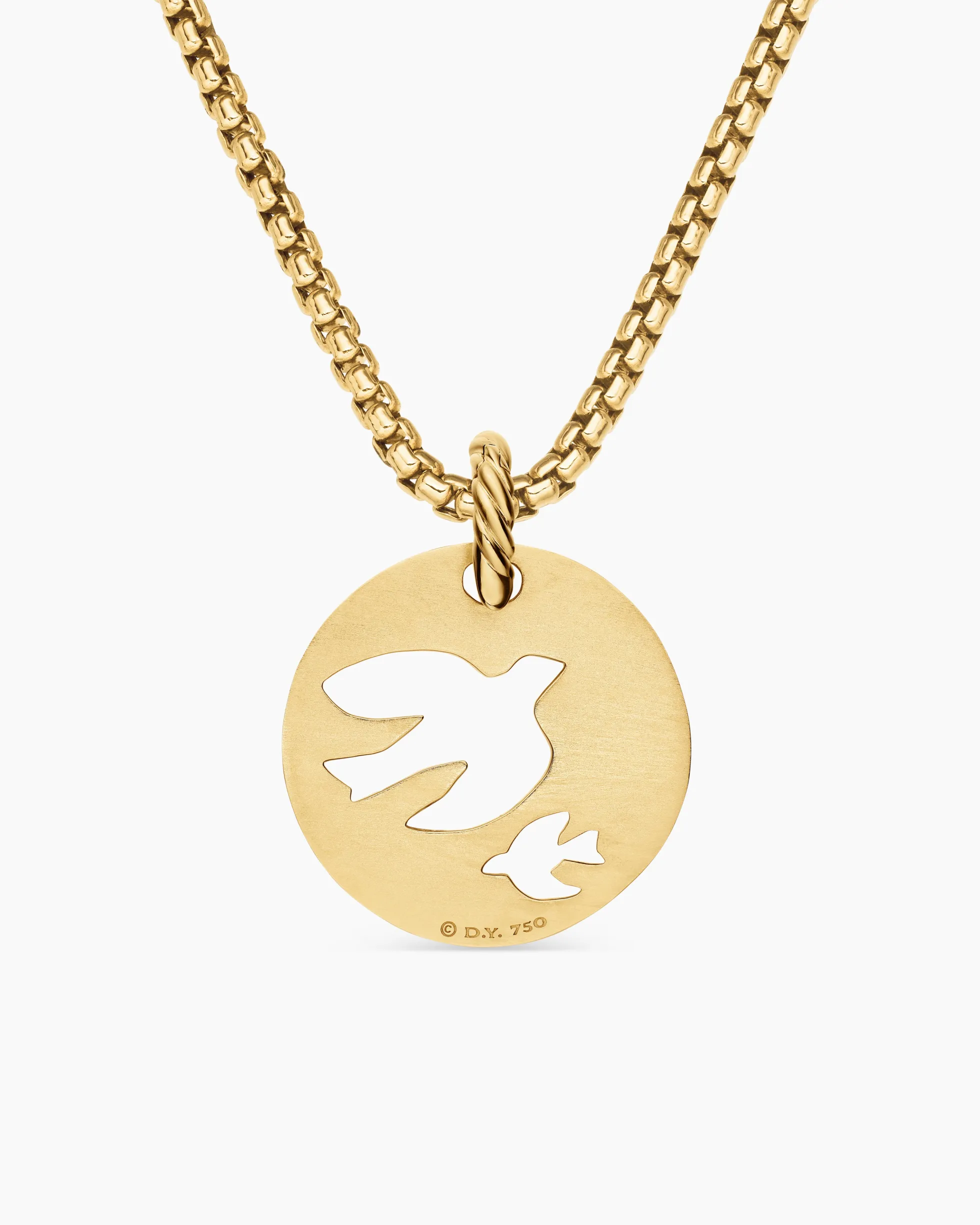 DY Elements® Dove Pendant 18K Yellow Gold with Diamonds, 22mm