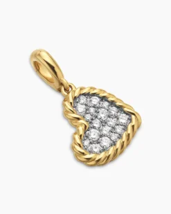 DY Elements® Heart Pendant 18K Yellow Gold with Diamonds, 11mm