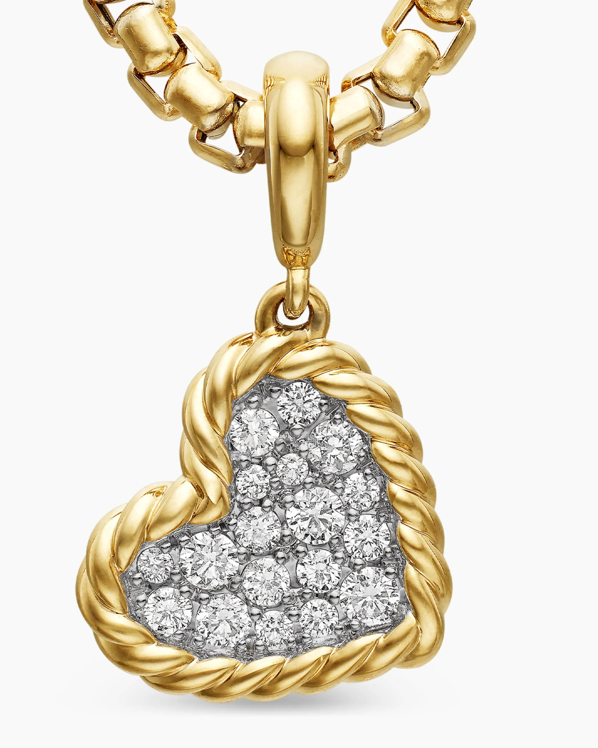 DY Elements® Heart Pendant 18K Yellow Gold with Diamonds, 11mm