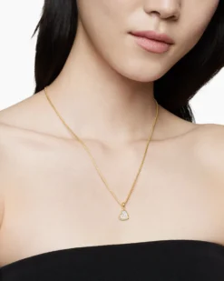 DY Elements® Heart Pendant 18K Yellow Gold with Diamonds, 11mm
