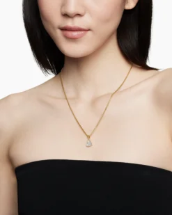 DY Elements® Heart Pendant 18K Yellow Gold with Mother of Pearl and Diamonds, 11mm