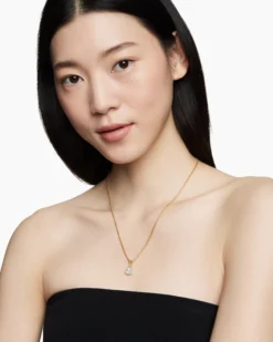 DY Elements® Heart Pendant 18K Yellow Gold with Mother of Pearl and Diamonds, 11mm
