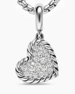 DY Elements® Heart Pendant Sterling Silver with Diamonds, 12.7mm