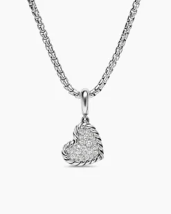 DY Elements® Heart Pendant Sterling Silver with Diamonds, 12.7mm