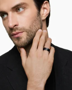 DY Helios™ Band Ring Black Titanium, 9mm