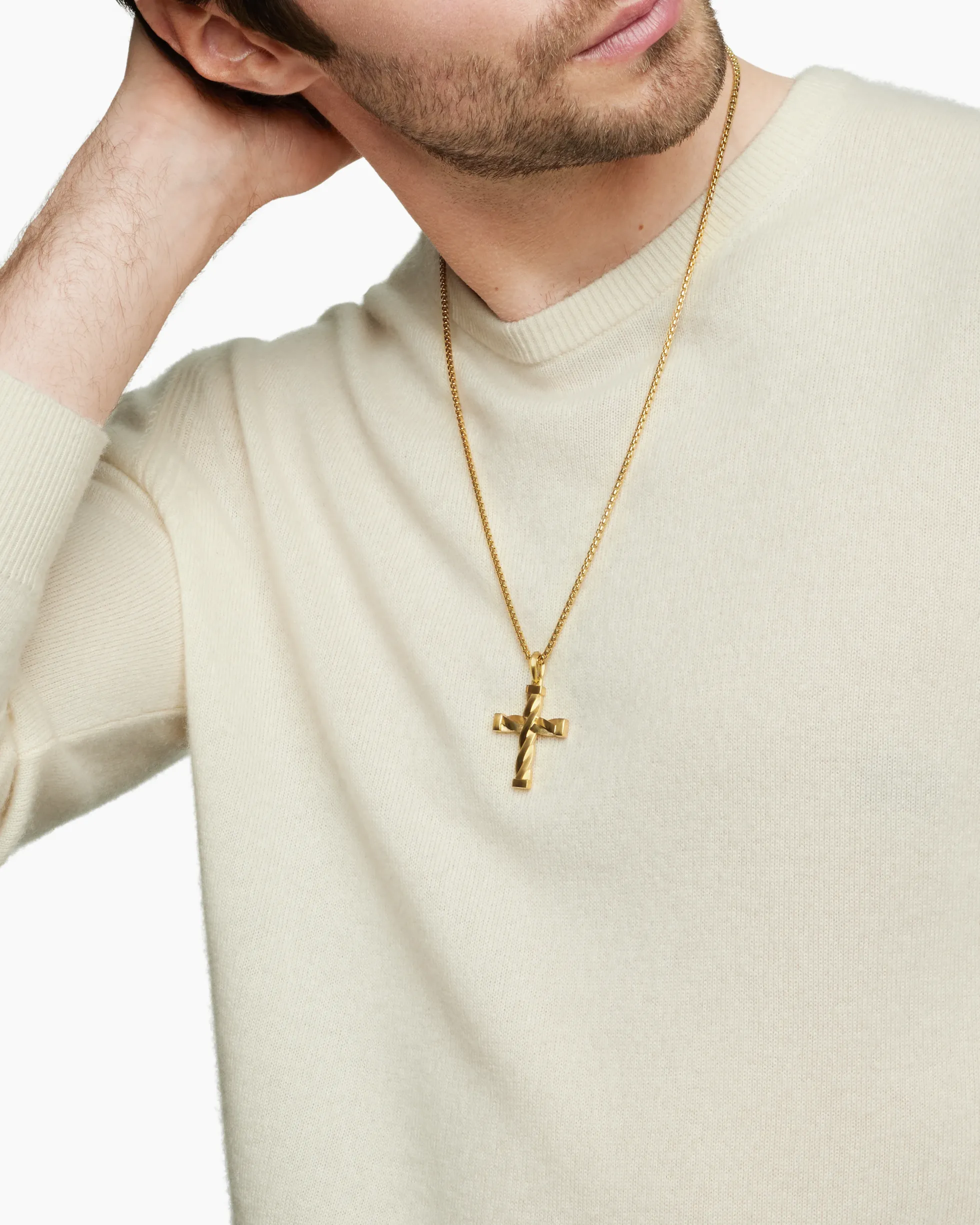 DY Helios™ Cross Pendant 18K Yellow Gold, 36mm