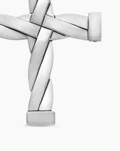 DY Helios™ Cross Pendant Sterling Silver with Black Diamonds, 36mm