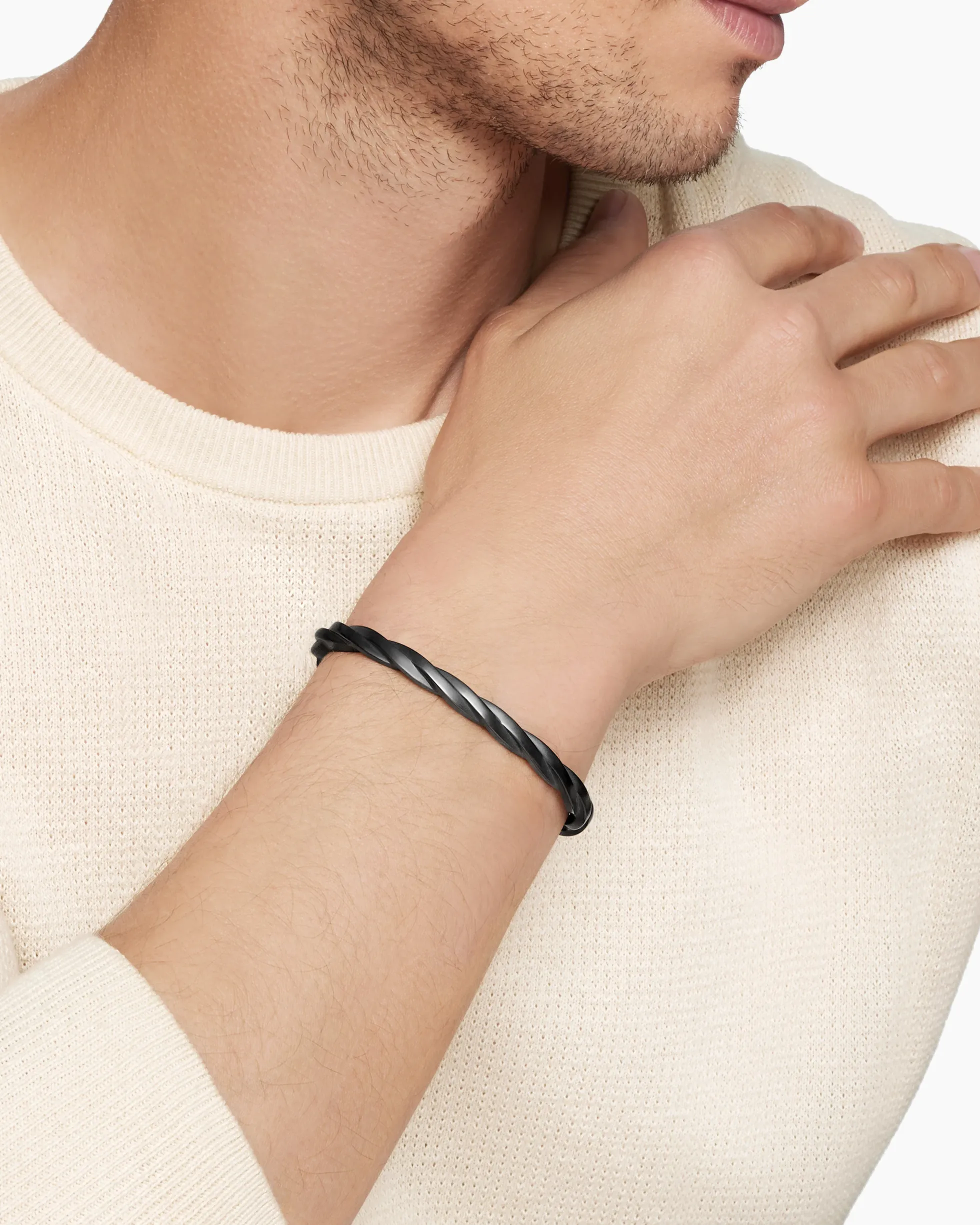 DY Helios™ Cuff Bracelet Black Titanium, 6mm