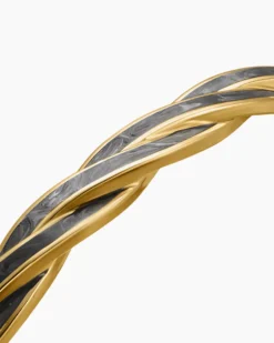 DY Helios™ Cuff Bracelet 18K Yellow Gold with Forged Carbon, 9mm