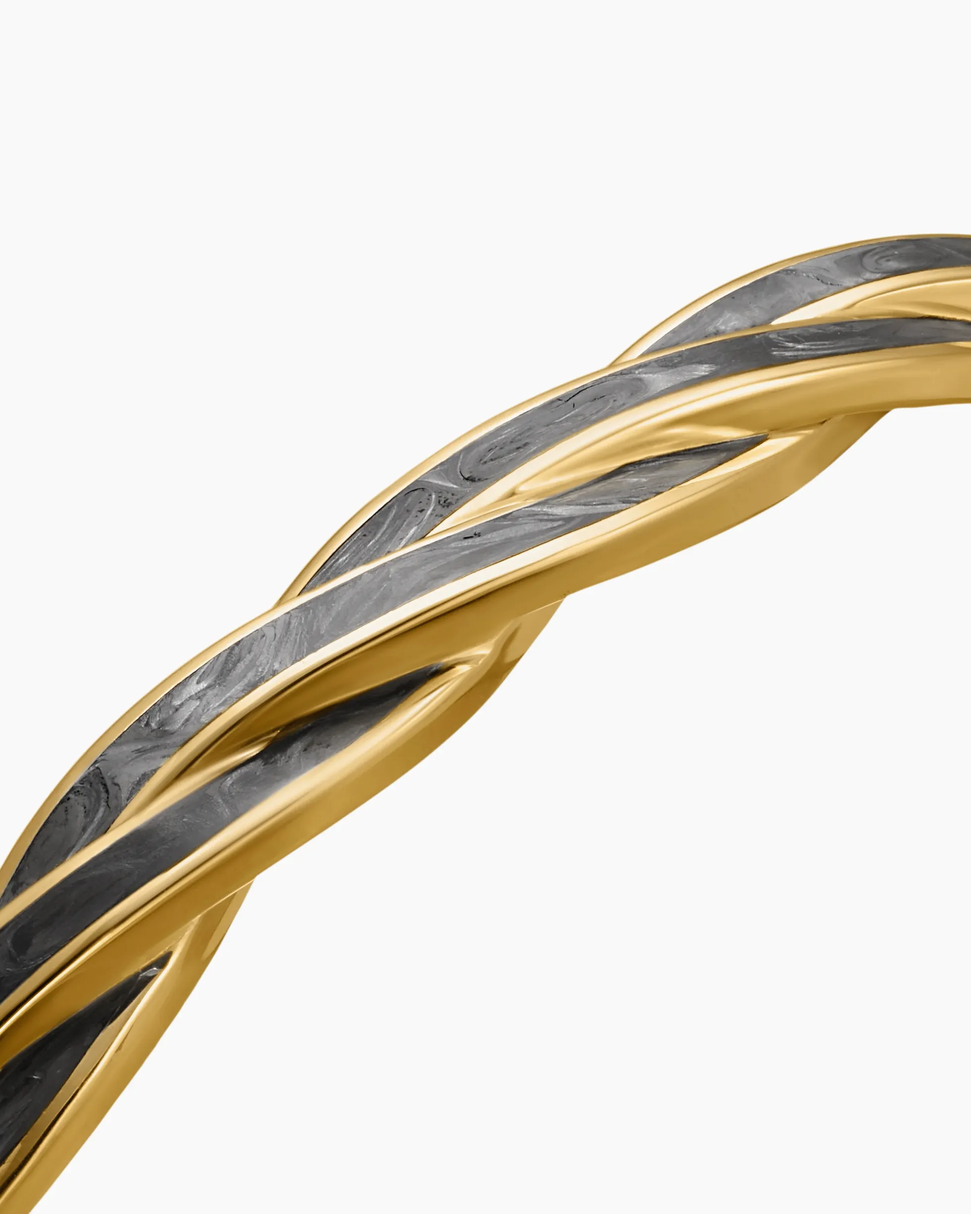 DY Helios™ Cuff Bracelet 18K Yellow Gold with Forged Carbon, 9mm