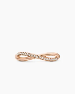 DY Infinity Band Ring 18K Rose Gold with Diamonds, 4.18mm