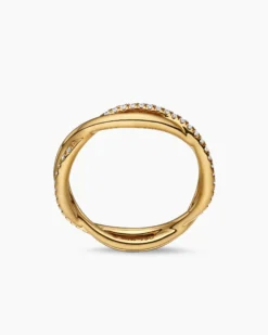 DY Infinity Band Ring 18K Yellow Gold with Diamonds, 4.18mm