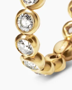 DY Infinity Band Ring 18K Yellow Gold with Round Diamonds, 4.8mm