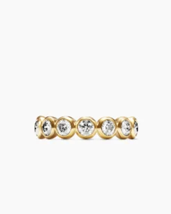 DY Infinity Band Ring 18K Yellow Gold with Round Diamonds, 4.8mm