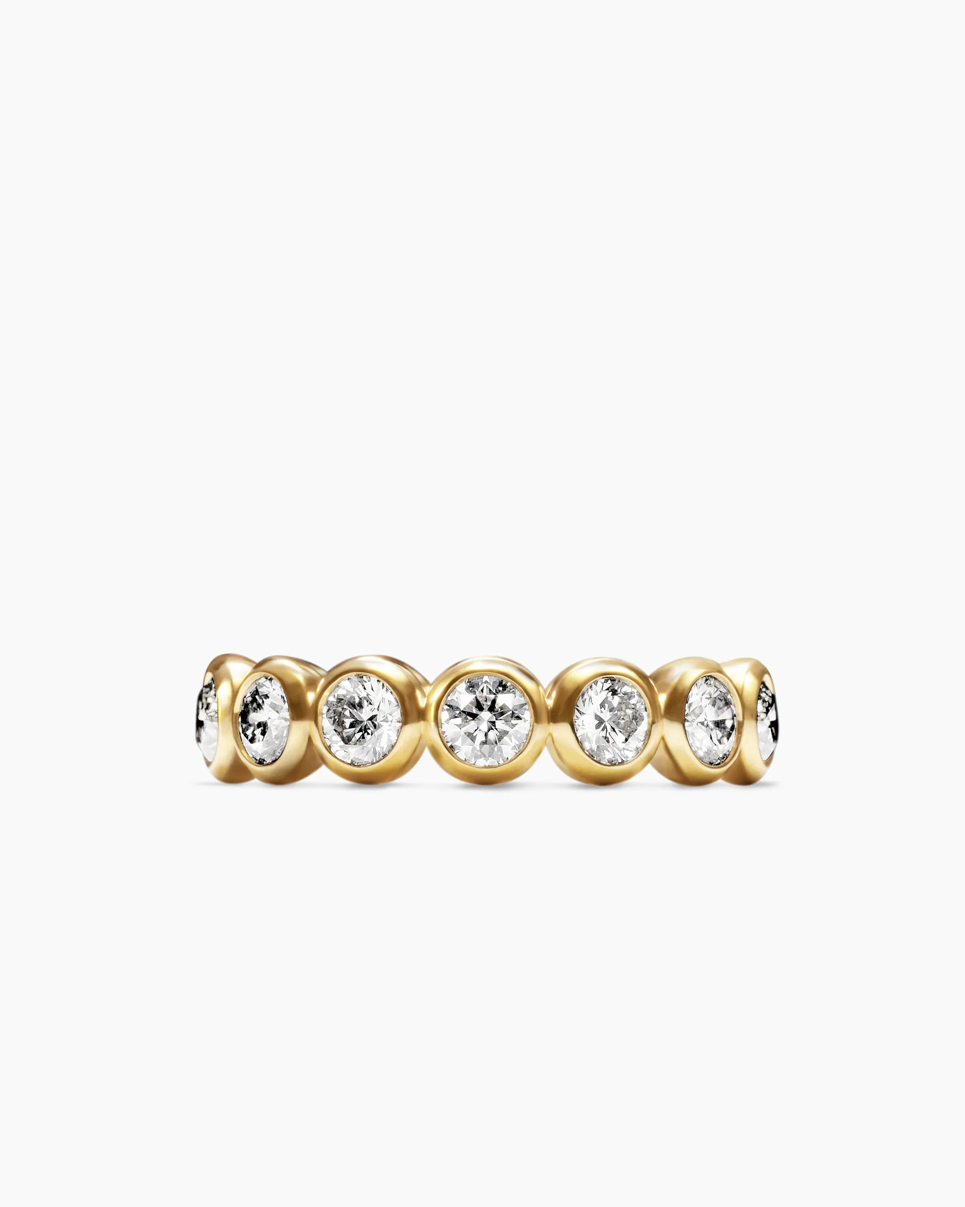 DY Infinity Band Ring 18K Yellow Gold with Round Diamonds, 4.8mm