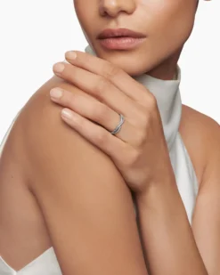 DY Infinity Band Ring Platinum with Diamonds, 4.18mm