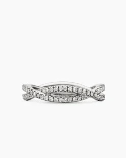 DY Infinity Band Ring Platinum with Diamonds, 4.18mm
