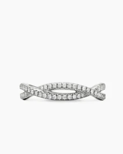 DY Infinity Band Ring Platinum with Diamonds, 4.18mm