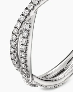 DY Infinity Band Ring Platinum with Diamonds, 4.18mm