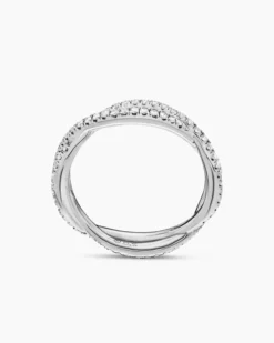 DY Infinity Band Ring Platinum with Diamonds, 4.18mm