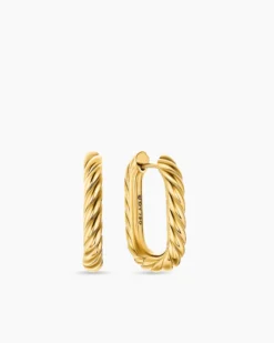 DY Madison® Cable Hoop Earrings 18K Yellow Gold, 24.3mm