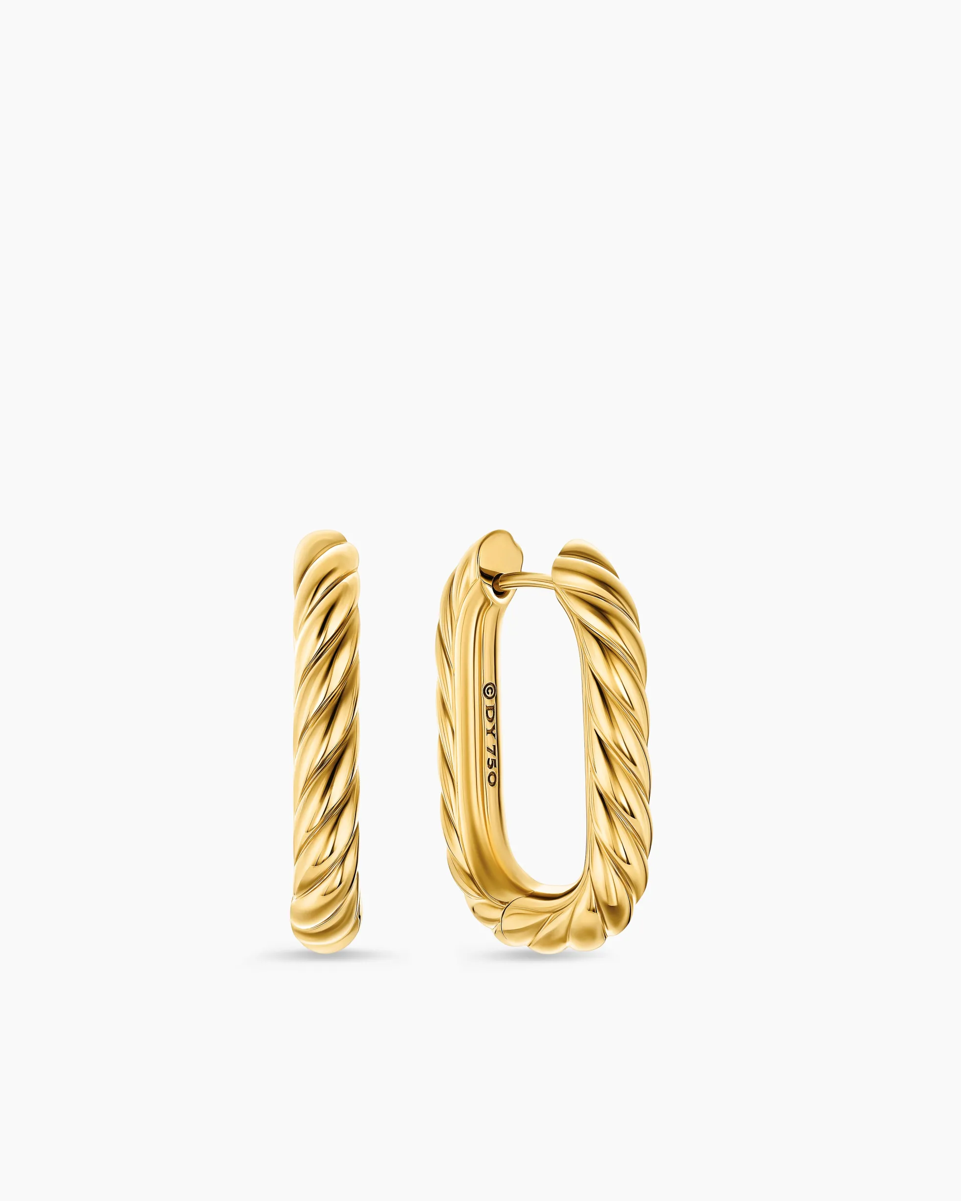 DY Madison® Cable Hoop Earrings 18K Yellow Gold, 24.3mm