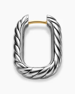 DY Madison® Cable Hoop Earrings Sterling Silver, 24.3mm