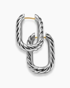 DY Madison® Cable Hoop Earrings Sterling Silver, 24.3mm