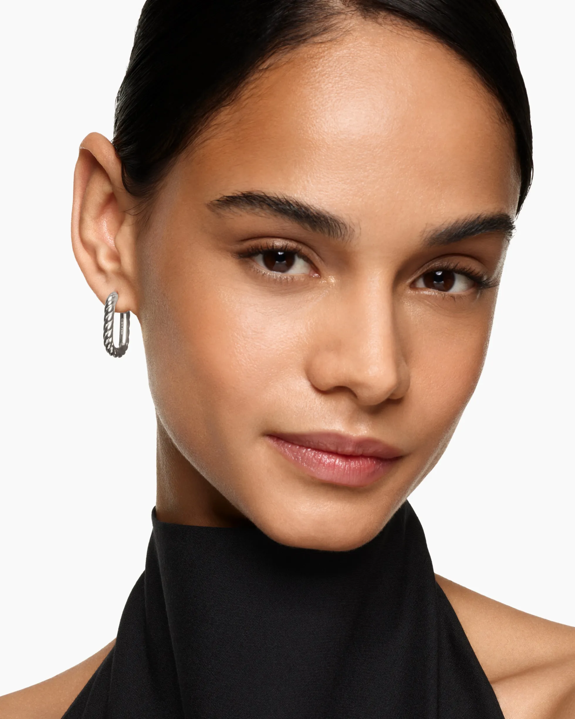 DY Madison® Cable Hoop Earrings Sterling Silver, 24.3mm