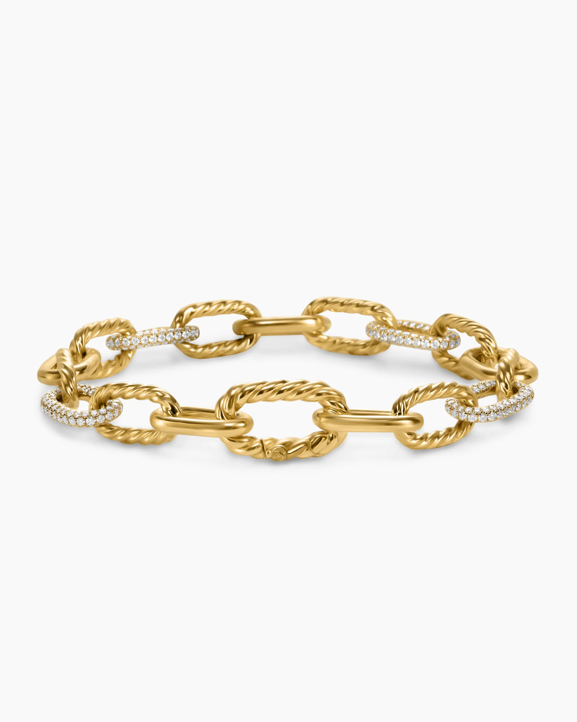 DY Madison® Chain Bracelet 18K Yellow Gold with Diamonds, 8.5mm