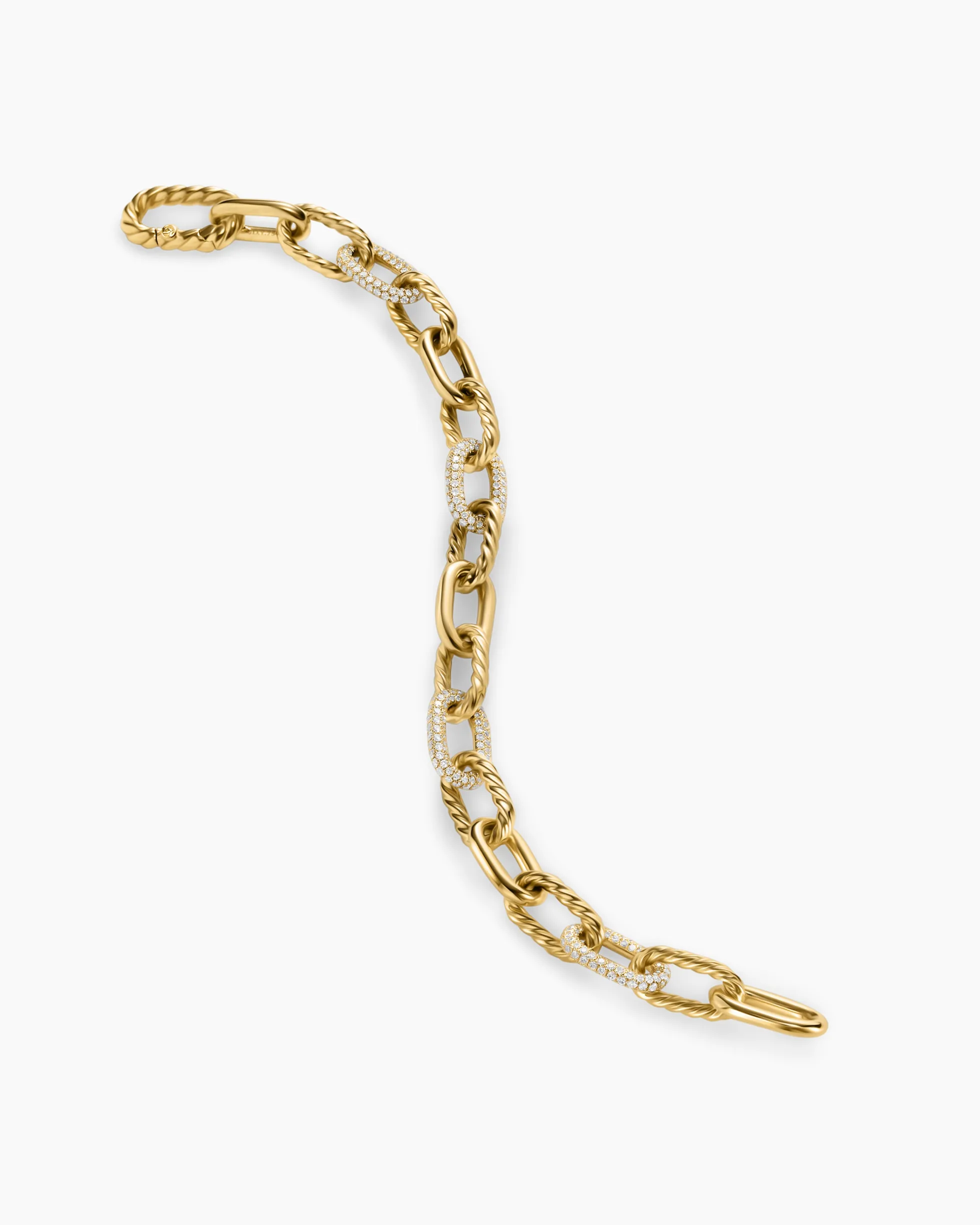 DY Madison® Chain Bracelet 18K Yellow Gold with Diamonds, 8.5mm