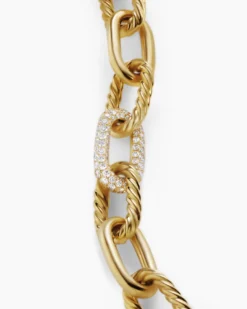 DY Madison® Chain Bracelet 18K Yellow Gold with Diamonds, 11mm