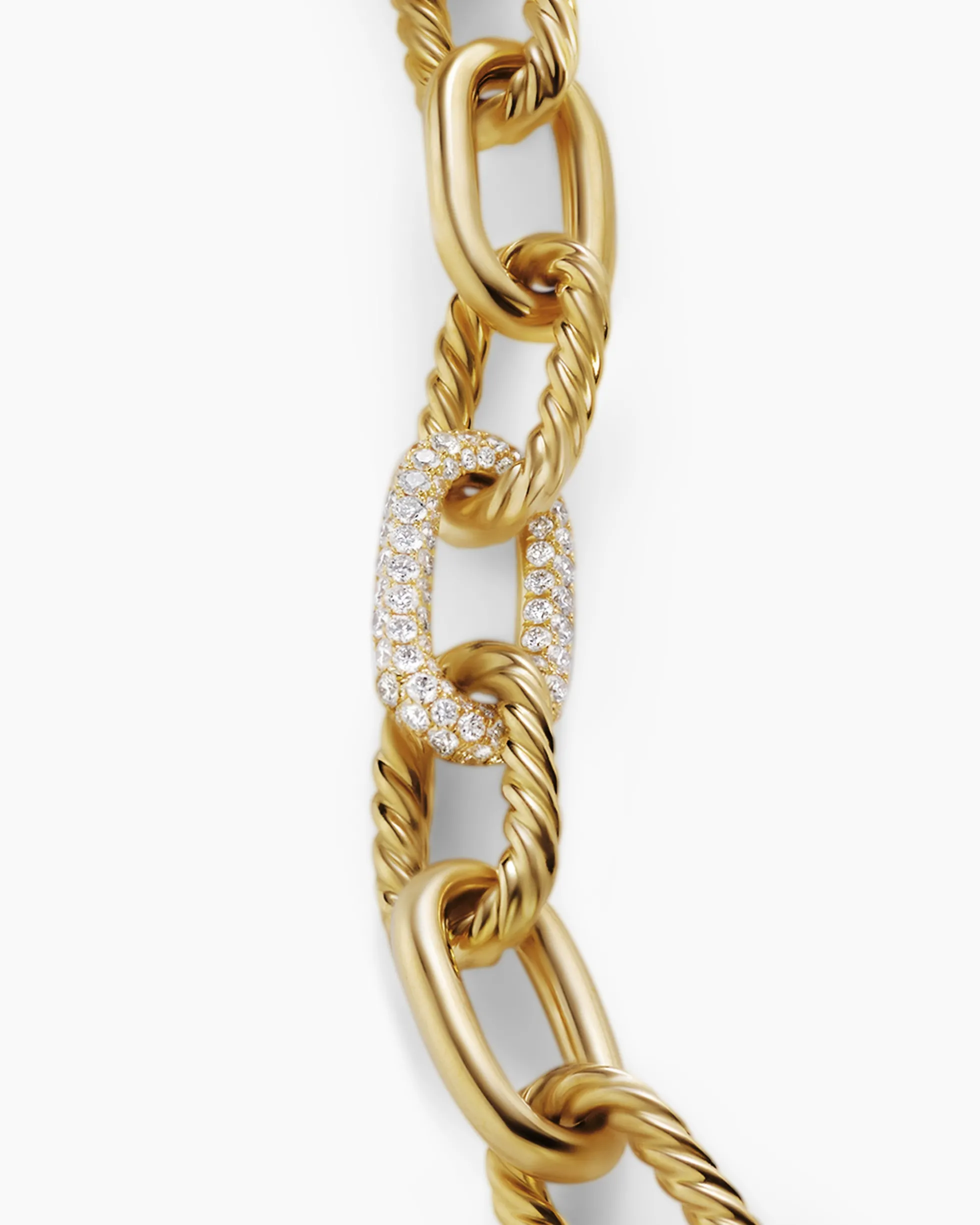 DY Madison® Chain Bracelet 18K Yellow Gold with Diamonds, 11mm