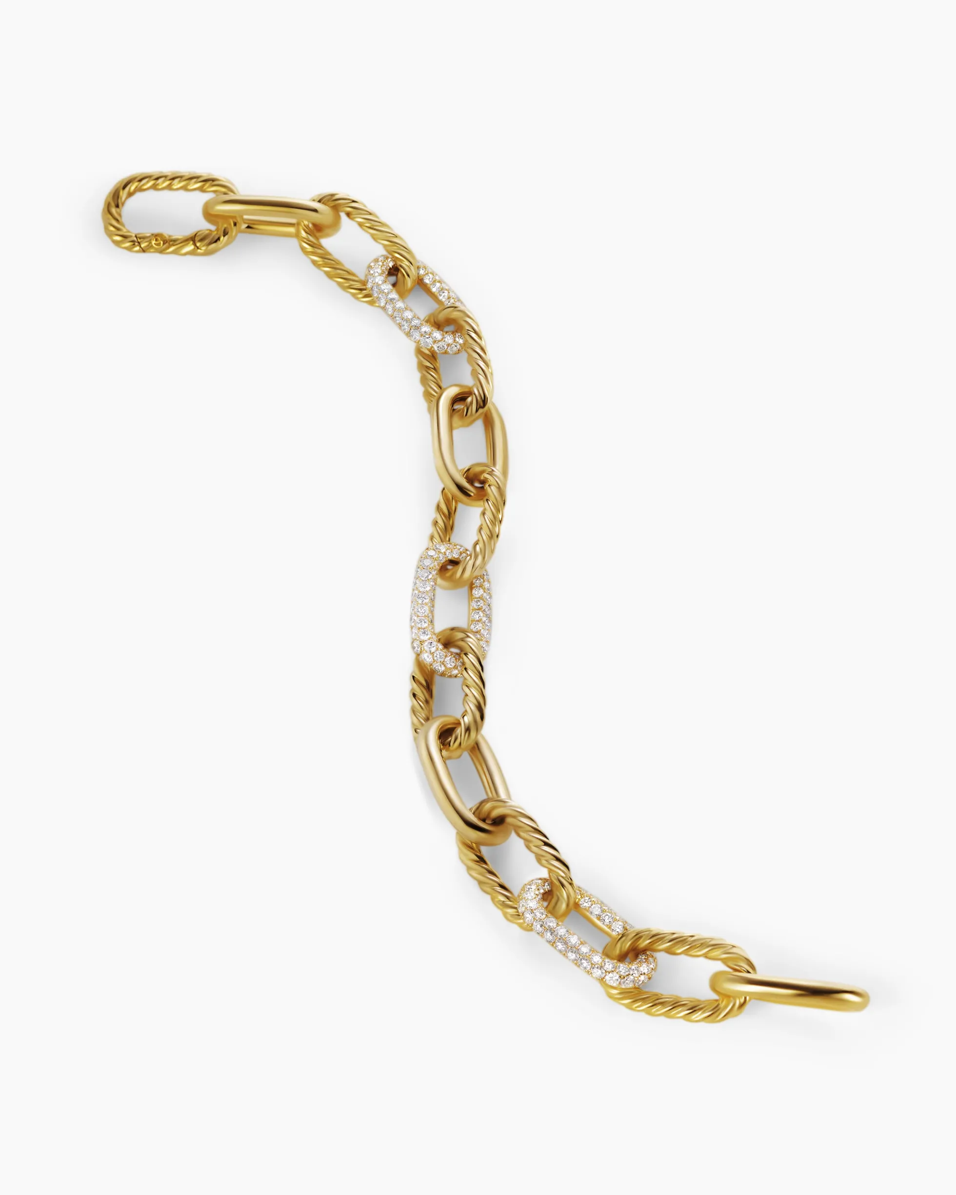 DY Madison® Chain Bracelet 18K Yellow Gold with Diamonds, 11mm