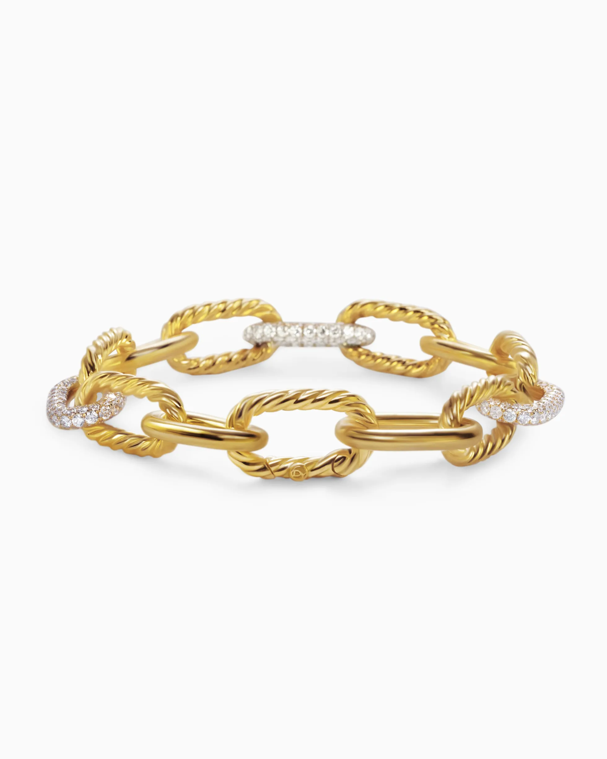 DY Madison® Chain Bracelet 18K Yellow Gold with Diamonds, 11mm