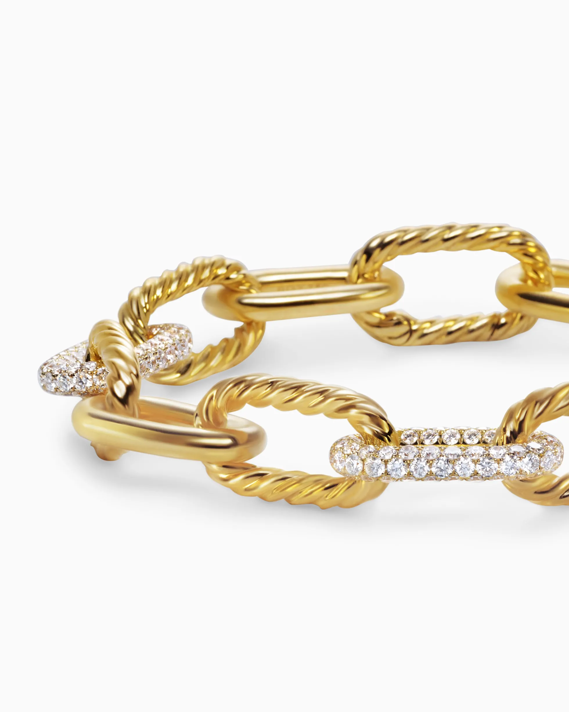 DY Madison® Chain Bracelet 18K Yellow Gold with Diamonds, 11mm