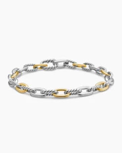 DY Madison® Chain Bracelet Sterling Silver with 18K Yellow Gold, 5.5mm