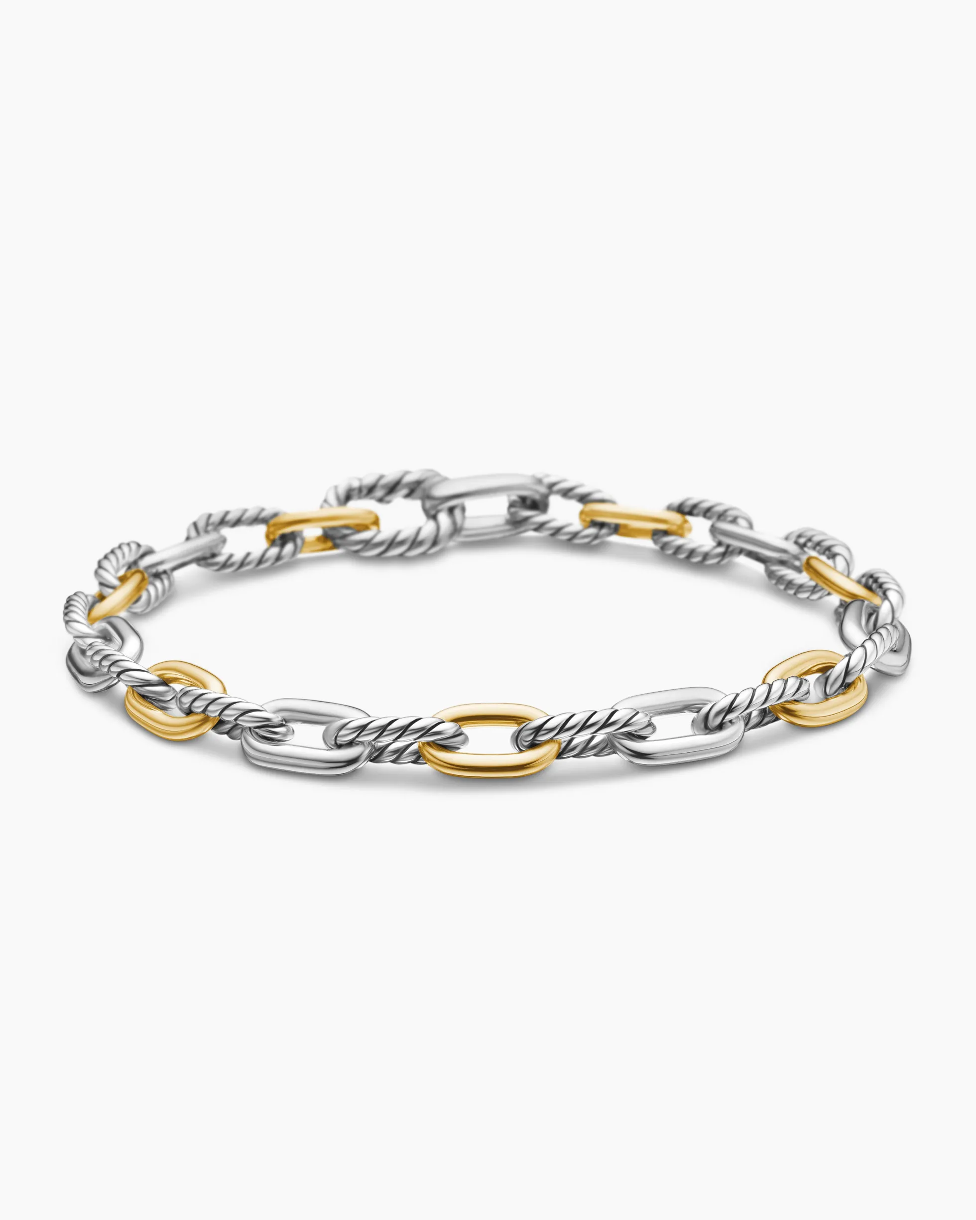 DY Madison® Chain Bracelet Sterling Silver with 18K Yellow Gold, 5.5mm