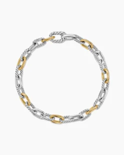 DY Madison® Chain Bracelet Sterling Silver with 18K Yellow Gold, 5.5mm