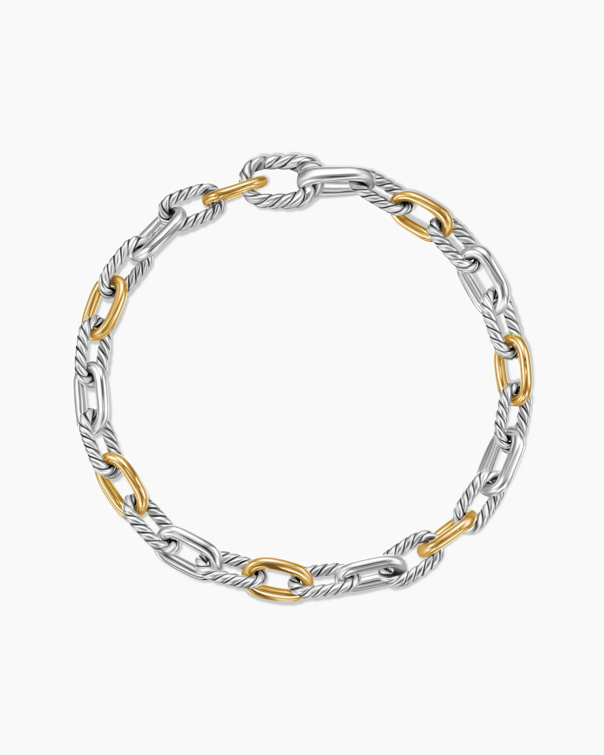DY Madison® Chain Bracelet Sterling Silver with 18K Yellow Gold, 5.5mm