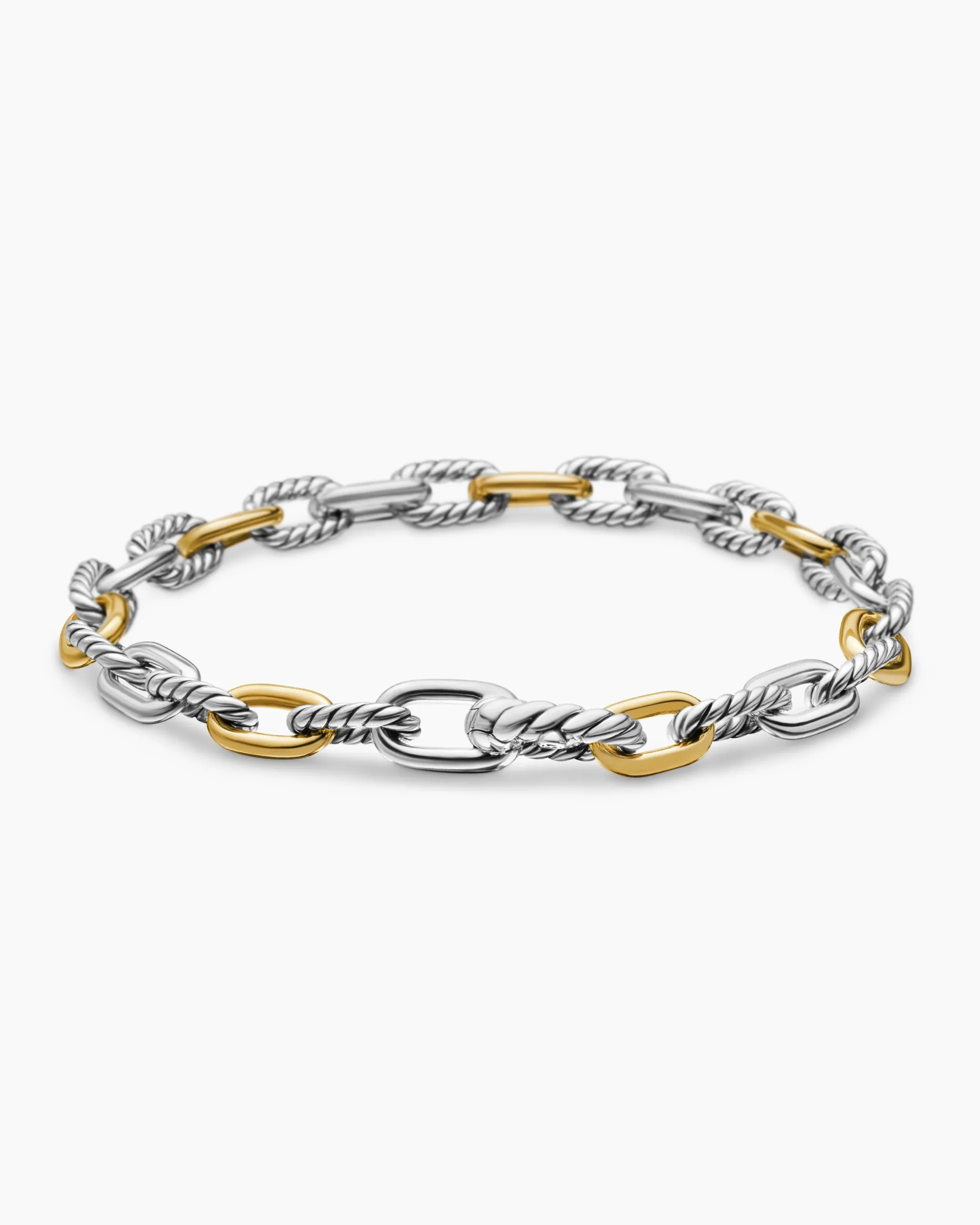 DY Madison® Chain Bracelet Sterling Silver with 18K Yellow Gold, 5.5mm