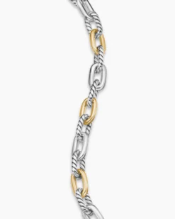 DY Madison® Chain Bracelet Sterling Silver with 18K Yellow Gold, 5.5mm