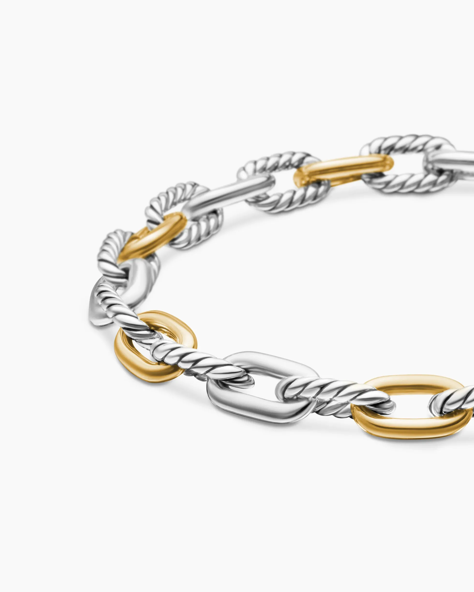 DY Madison® Chain Bracelet Sterling Silver with 18K Yellow Gold, 5.5mm