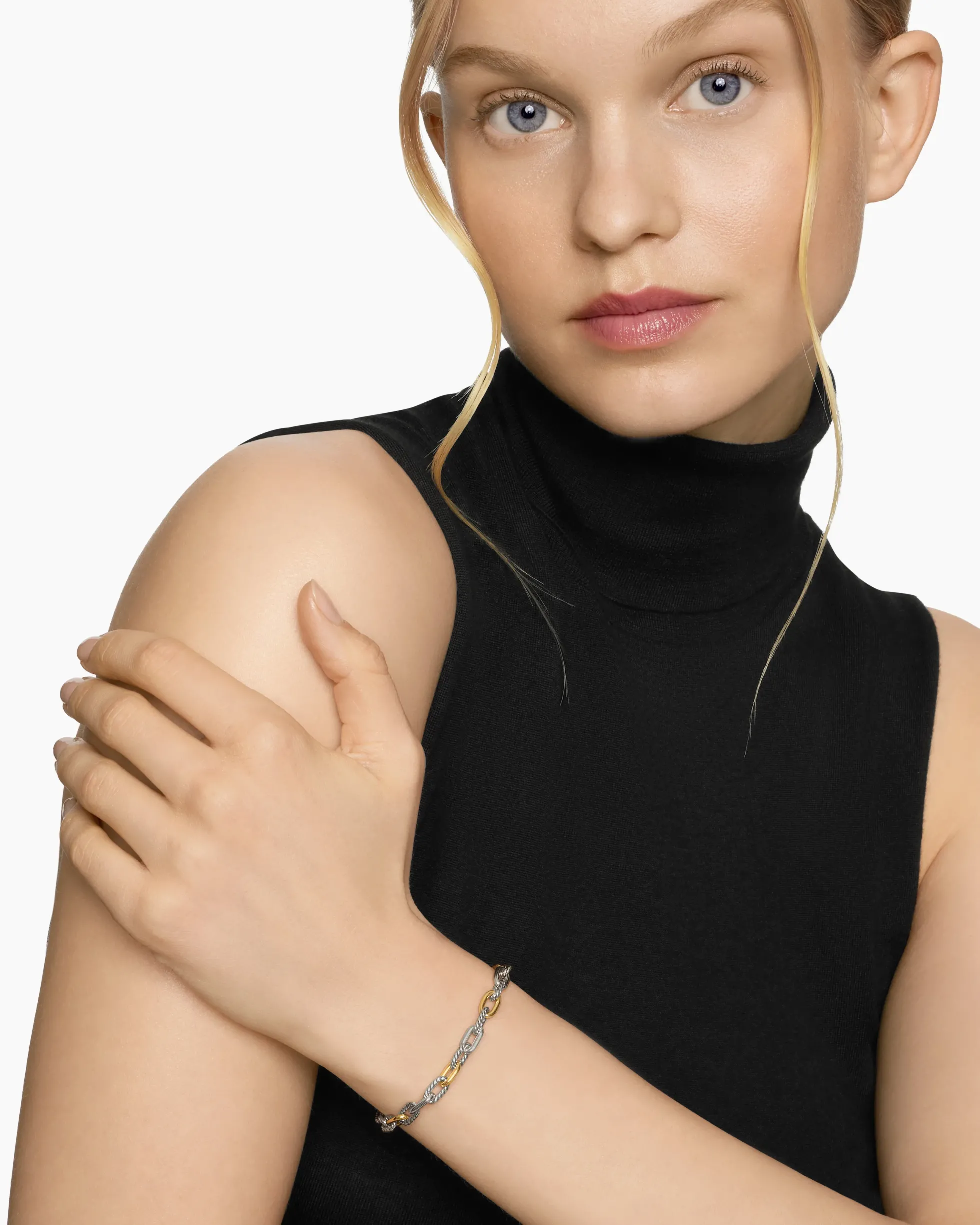 DY Madison® Chain Bracelet Sterling Silver with 18K Yellow Gold, 5.5mm