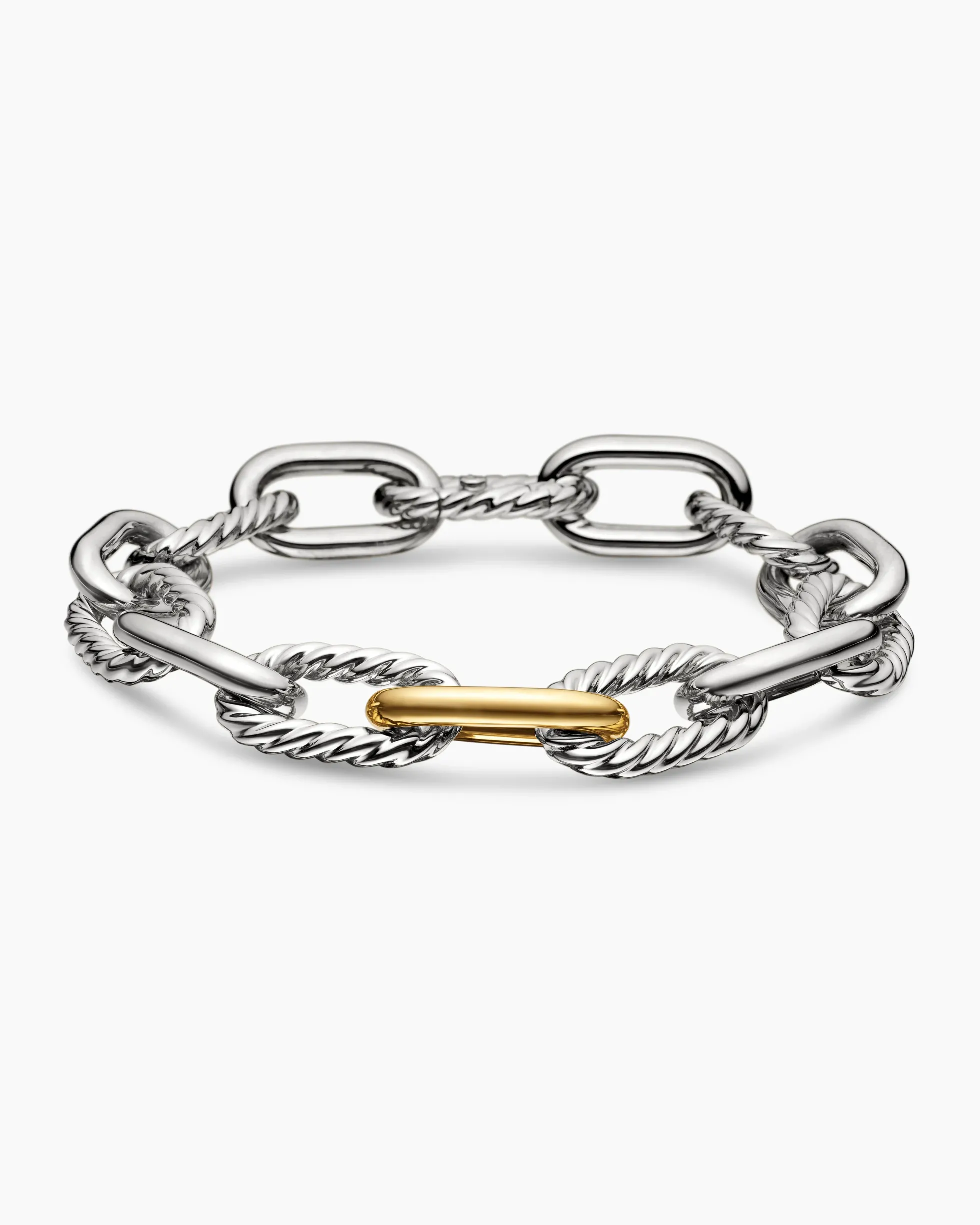 DY Madison® Chain Bracelet Sterling Silver with 18K Yellow Gold, 11mm