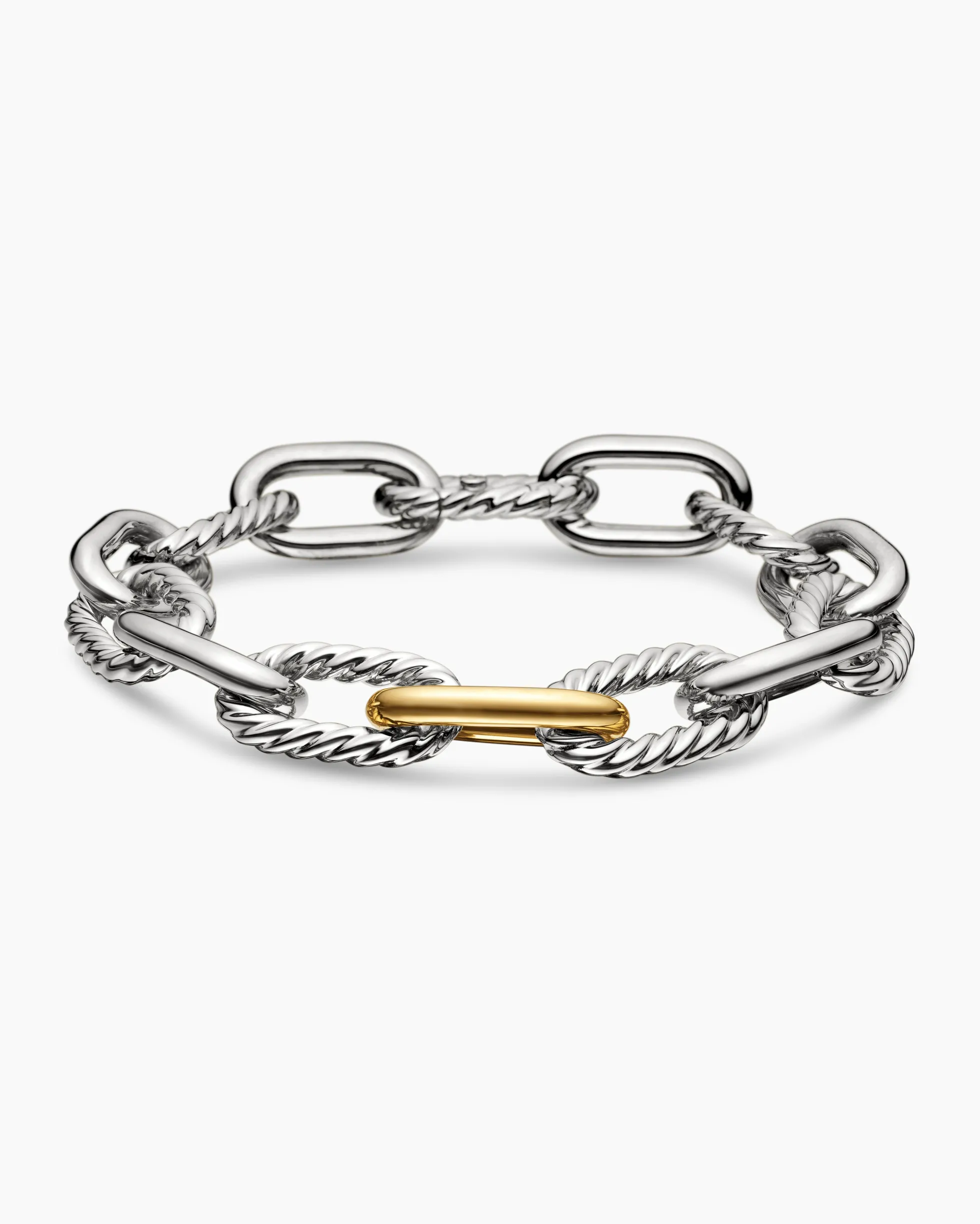 DY Madison® Chain Bracelet Sterling Silver with 18K Yellow Gold, 11mm