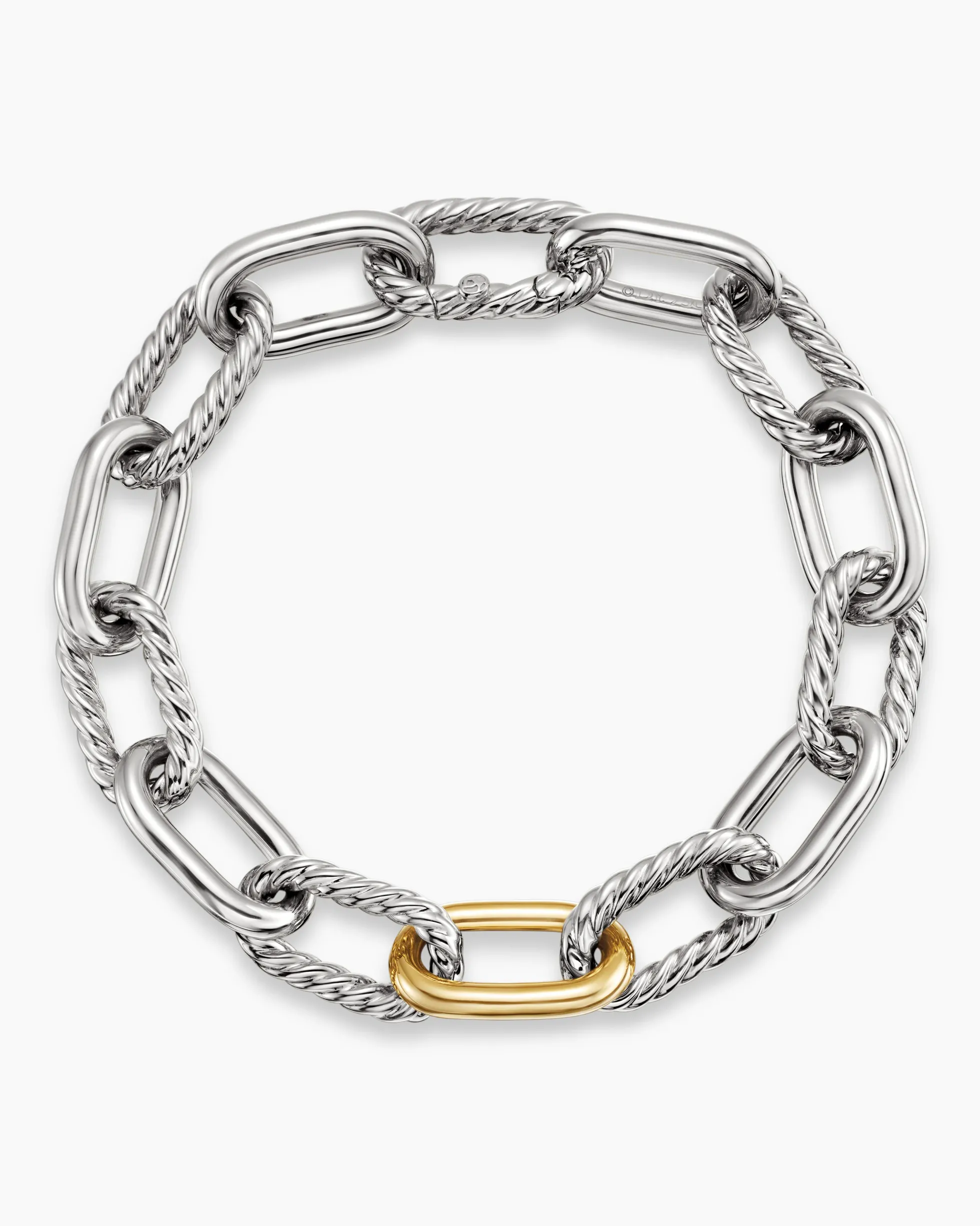 DY Madison® Chain Bracelet Sterling Silver with 18K Yellow Gold, 11mm