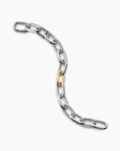 DY Madison® Chain Bracelet Sterling Silver with 18K Yellow Gold, 11mm