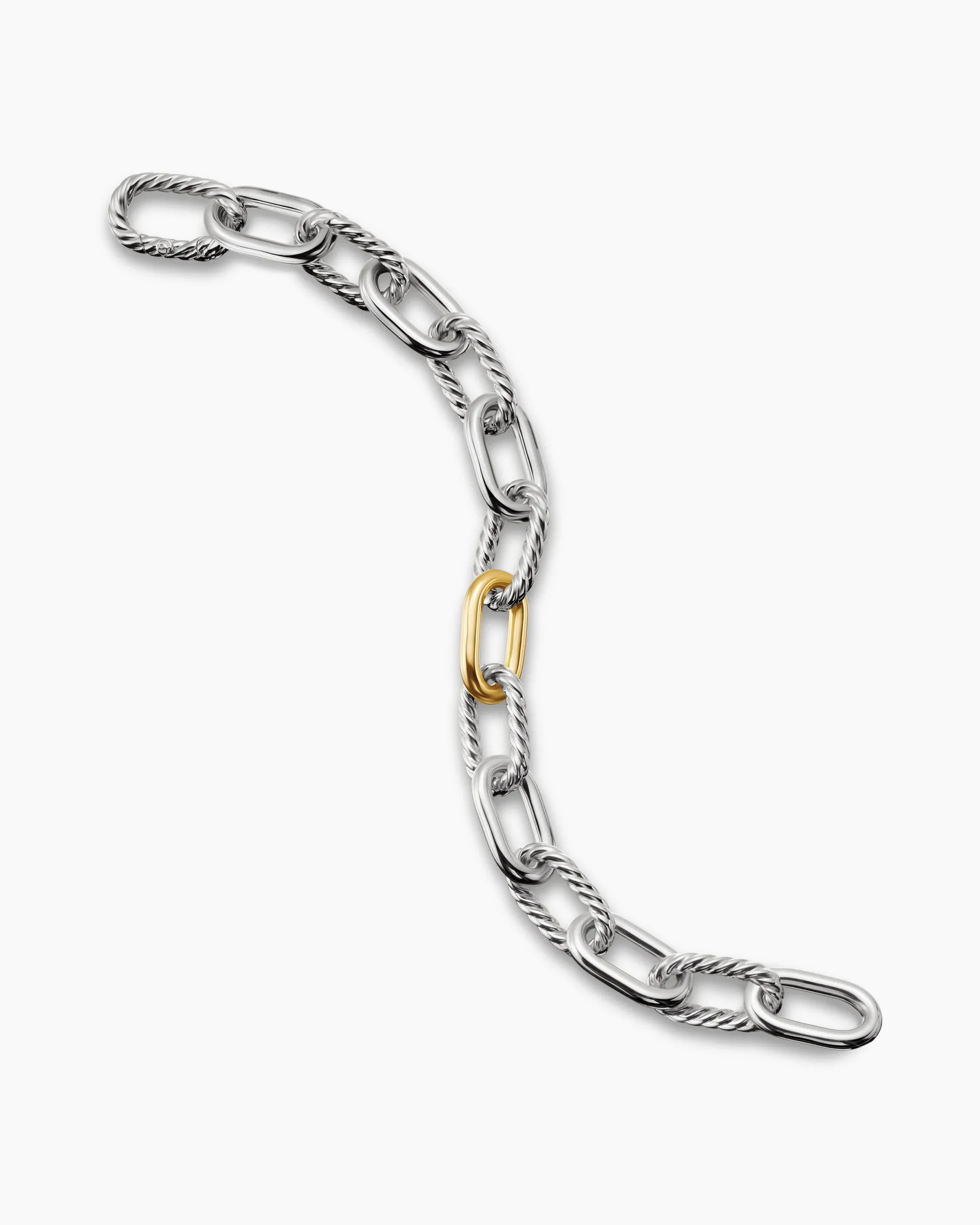 DY Madison® Chain Bracelet Sterling Silver with 18K Yellow Gold, 11mm