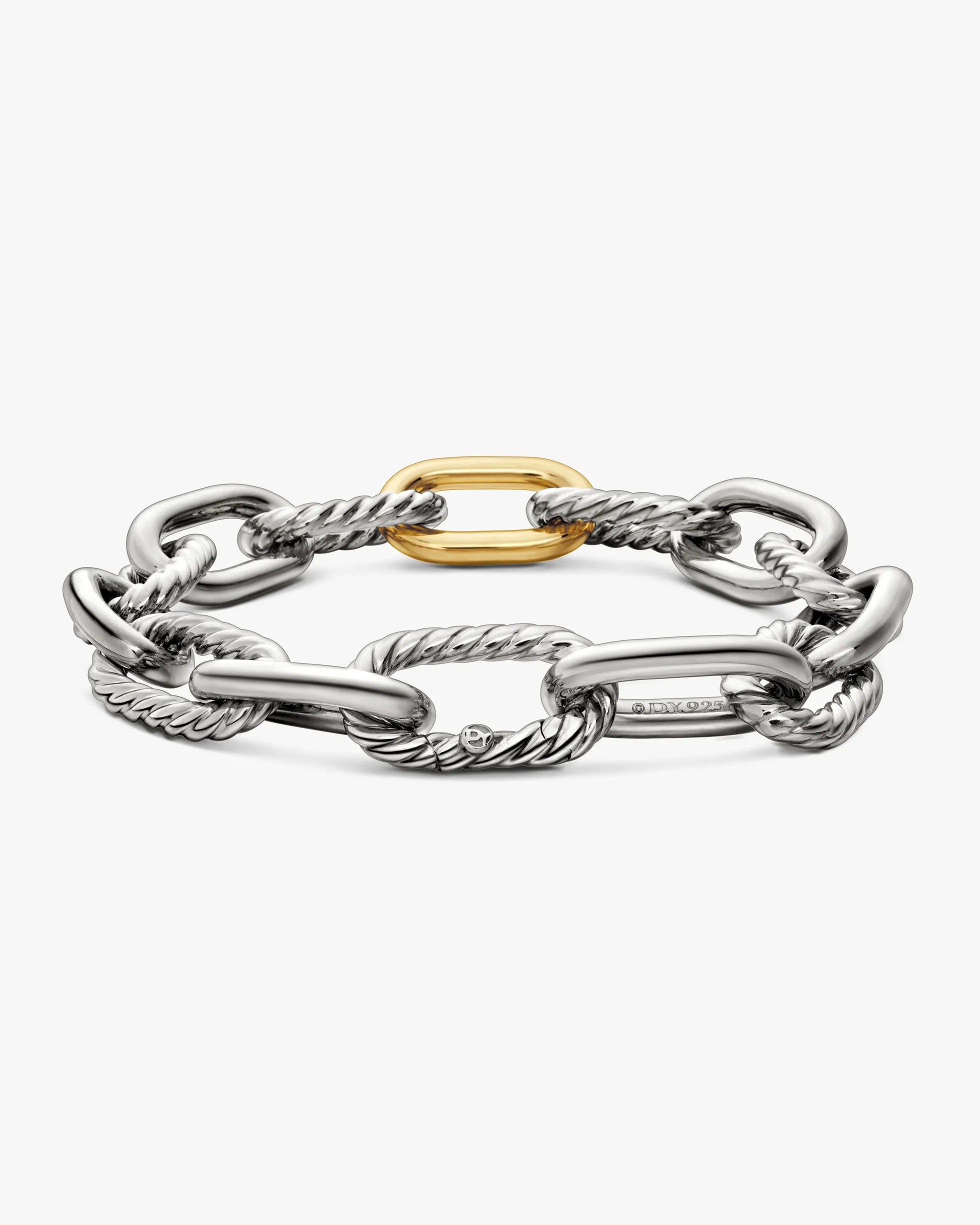 DY Madison® Chain Bracelet Sterling Silver with 18K Yellow Gold, 11mm